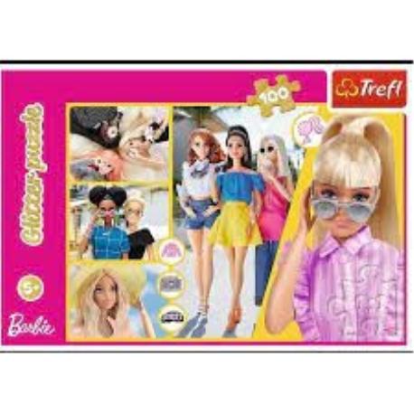 PUZZLE 100EL BARBIE GLITTER