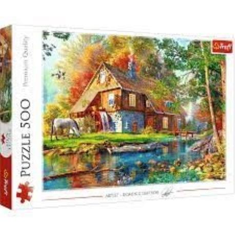 PUZZLE 500EL CHATKA NAD RZEKĄ