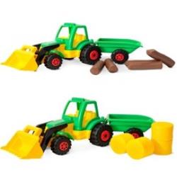 TRAKTOR FARMERSKI Z DREWNEM 75CM