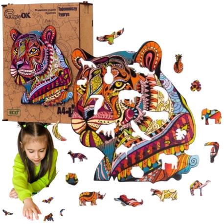 PUZZLE DREWNO TYGRYS 73EL